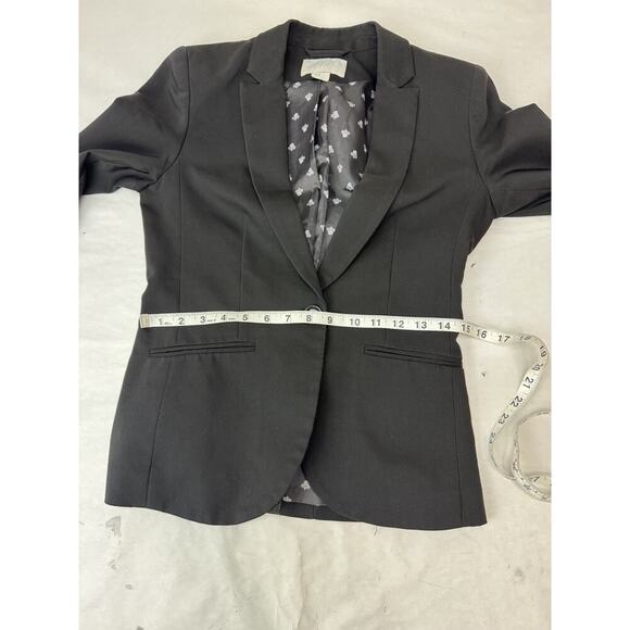 Cinched Waist Black Blazer Office Minimalist Careerwear Suit Jacket Women Size 6 - Picture 6 of 7